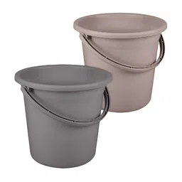 Kuber Industries 2-Pcs Grey Bucket with Handle -18L-76