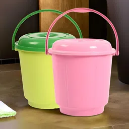 Kuber Industries Green & Pink 2 Pieces Bath Accessories Set-16