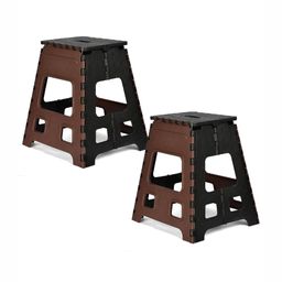 Kuber Industries Brown & Black 2 pieces Collapsible Outdoor Stool-image-35