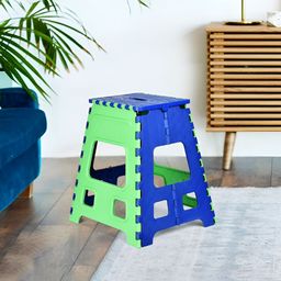 Kuber Industries Green & Blue Plastic Step Stool-image-24