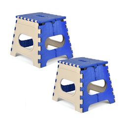 Kuber Industries Cream-Coloured & Blue 2 Pieces Plastic Step Stool-image-68