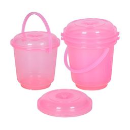 Kuber Industries Transparent & Pink 4 Pieces Bath Accessories Set-81