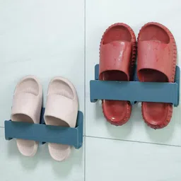 Kuber Industries Blue 2 Pieces Wall Mounted Shoe Rack-10