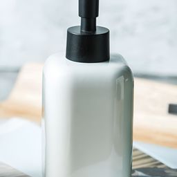 Kuber Industries White Solid Ceramic Soap Dispenser-49