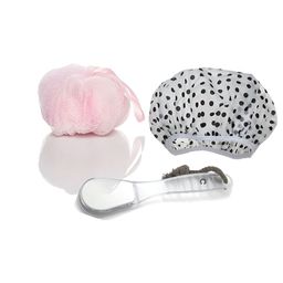 basicare Pink & White Solid Plastic Bath Accessories Set-48