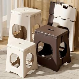 Kuber Industries Brown Matte Floral Foldable Step Stool-14