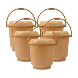 Kuber Industries Cream-Coloured 5 Pieces Bath Accessories Set 18l-39