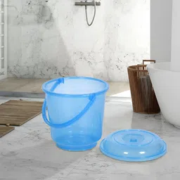 Kuber Industries Blue & Grey 5 Pieces Bath Accessories Set 13l Each-image-82