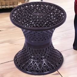 Kuber Industries Black Textured Seating Stool-8