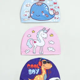 EL REGALO Kids Pack Of 3 Printed Swimming Caps-image-95