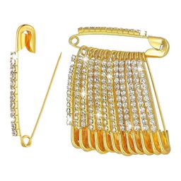 VAMA Set of 12 Rhinestone Studded Safety Saree Pins image 2