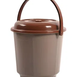 Kuber Industries Grey & Brown 2 Pieces Bath Accessories Set 18L Each image 4