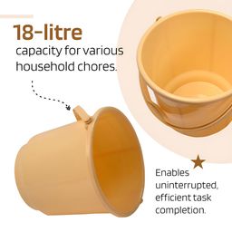 Kuber Industries Cream-Coloured 4 Pieces Buckets With Lids 18 L Each image 2