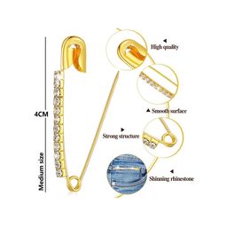 VAMA Set of 12 Rhinestone Studded Safety Saree Pins image 5