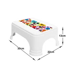 Kuber Industries White 2 Pieces Disney Mickey & Minnie Printed Glossy Step Stool image 3
