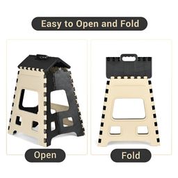 Kuber Industries Cream-Coloured & Black 2 Pieces Foldable Step Stool image 5