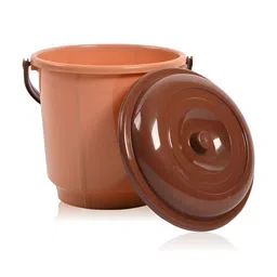 Kuber Industries Coffee Brown 6 Pieces Bucket With Lid & Handle 18 L Each image 2