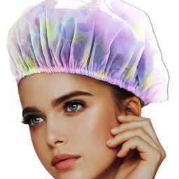 MAJESTIQUE Multicoloured Set of 3 Shower Cap & Handle Bath Loofah image 5