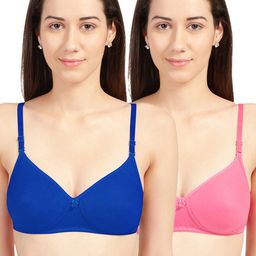Sonari Pack Of 2 Blue & Pink Bra Lightly Padded-26