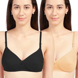 Sonari Pack-2 Assorted & Black Bra Lightly Padded-54