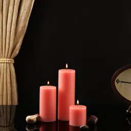Unscented Pillar Candles Set of 3 || 2x2, 2x4, 2x6 Inches || Home Décor Candle Candle-image-43