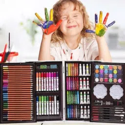 neel Spcae Art & Craft Painting Box,Big Coloring Suitcase Multiple 145 Color Kit Set image 3