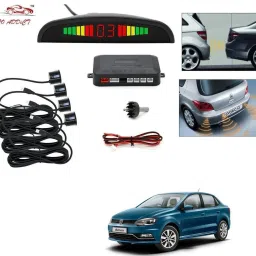 parking-sensors-black-257 Car Reverse Parking Sensor with LED Display 4 Sensor Reverse Parking Auto Radar Detectors (Black) For Volkswagen Ameo Parking Sensor-image-22