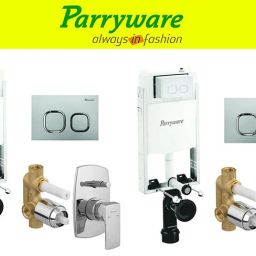 Half Frame Concealed Cistern, with divater body upper Euclid set of 2 pic 380 Dual Flush Tank-28