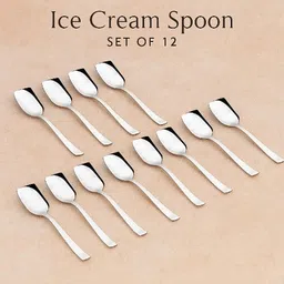fanqew Stainless Steel Ice-Cream Spoons, Set 12 Disposable Stainless Steel Cutlery Set-picture-23