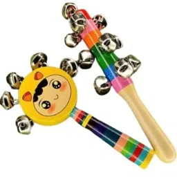 Colourful Wooden Rainbow Baby Handle Jingle Bell Rattle Toys Rattle-image-88