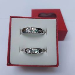 Adjustable Couple Ring for lovers in Silver valentine gift proposal Finger Rings Alloy Cubic Zirconia Platinum Plated Ring Set-image-35