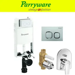 Half Frame Concealed Cistern, with divater body upper Praseo set of 1 pic 280 Dual Flush Tank-picture-1