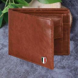 Men Tan Genuine Leather, Artificial Leather Wallet-image-59