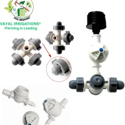 vayal irrigations ® 20 mm 4 Way Threaded Fogger Assembly Unit | Mist Cooling System | Agriculture 28 L Hose-end Sprayer image 4