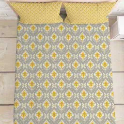mayfair homes london Grey Cotton 1 Double Queen Bedsheet with 2 Pillow Covers-picture-25