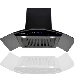 CHIMNEY VIYA 90 CM Auto Clean Wall Mounted BLACK 1650 CMH Chimney-image-31