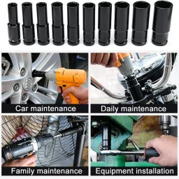 adawat 10 Pieces Deep Impact Socket Set 1/2-Inch Hex Socket Set image 5