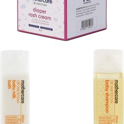 mothercare ALL WE KNOW BABY SHAMPOO 300 ML , BABY MILK BATH 300 ML & DIAPER RASH CREAM 100G-picture-13