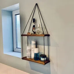 Macrame Wall Decor and Hanging Wooden 2 Tier-image-65
