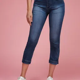 DressBerry Skinny Fit High Rise Ankle Length Acid Wash Blast Effect Stretchable Jeans-image-15