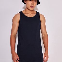 Bewakoof Men Navy Blue Solid Round Neck Innerwear Vest-image-88