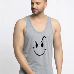 Friskers Men Grey Printed Cotton Innerwear Vests-image-53