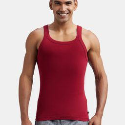 Jockey Men Cotton Rib Square Neckline Gym Vest-image-92