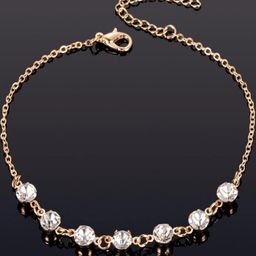 OOMPH Gold-Plated Anklet with Crystal Studded-image-66