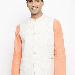 Fabindia Men Woven Design Pure Cotton Nehru Jacket-image-42