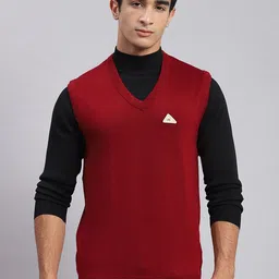 Monte Carlo V-Neck Sleeveless Woollen Sweater Vest-image-45