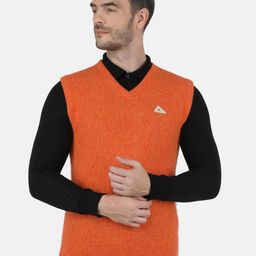 Monte Carlo Men Orange Cable Knit Sweater Vest-image-15
