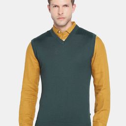 Blackberrys Men Green Sleeveless Sweater Vest-picture-20
