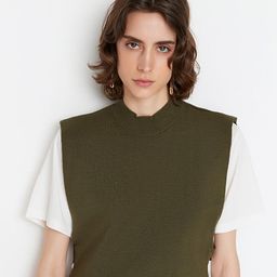 Trendyol Women Khaki Sweater Vest-image-111