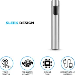 MOOZMOB Sleek Rechargeable Electric Flameless Lighter with On/Off Touch Sensor Plasma Lighter Butane Free Non Gas Refillable Lighter for Smoking Windproof Cigarette Lighter image 4